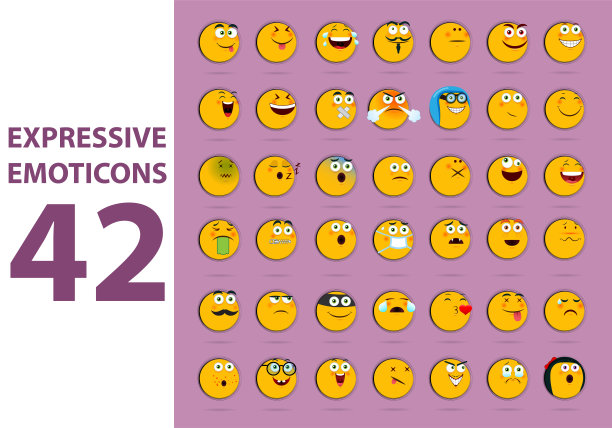 富有表现力的表情符号。图片下载