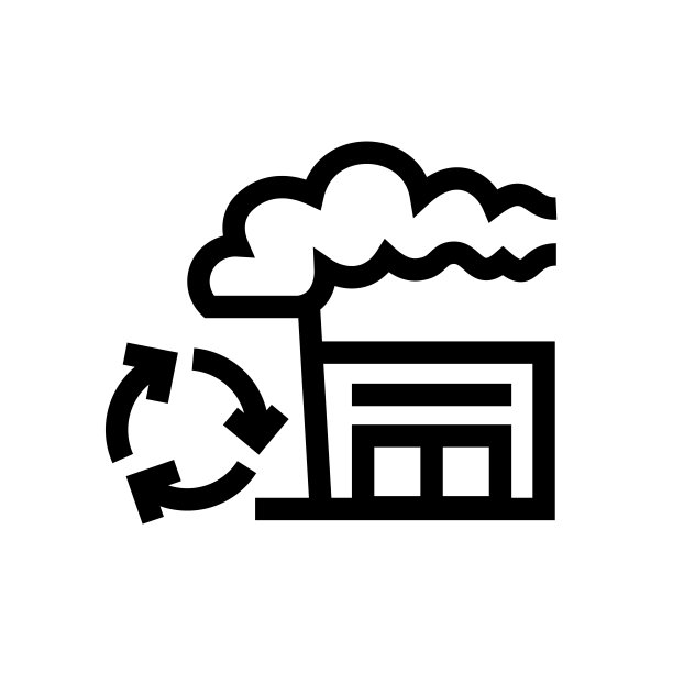 回收工厂线性图标，设计，像素完美，可编辑笔画。标志、符号。可回收、循环利用、减少浪费、废物管理、回收图片下载