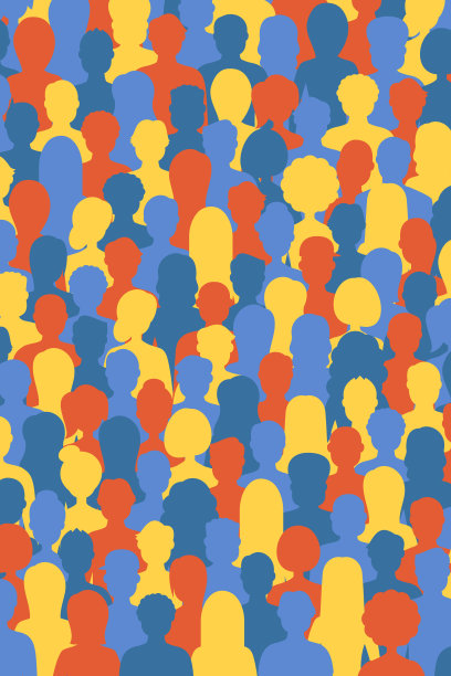 多元文化人群。一群不同的男人和女人。年轻人、成年人和老年人。欧洲人，亚洲人，非洲人和阿拉伯人。空的脸。矢量插图。垂直组成图片下载