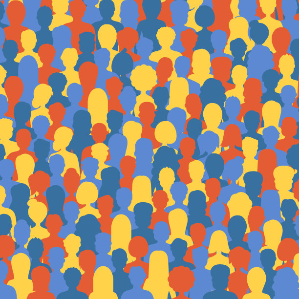 多元文化人群。一群不同的男人和女人。年轻人、成年人和老年人。欧洲人，亚洲人，非洲人和阿拉伯人。空的脸。矢量插图。广场组成图片下载