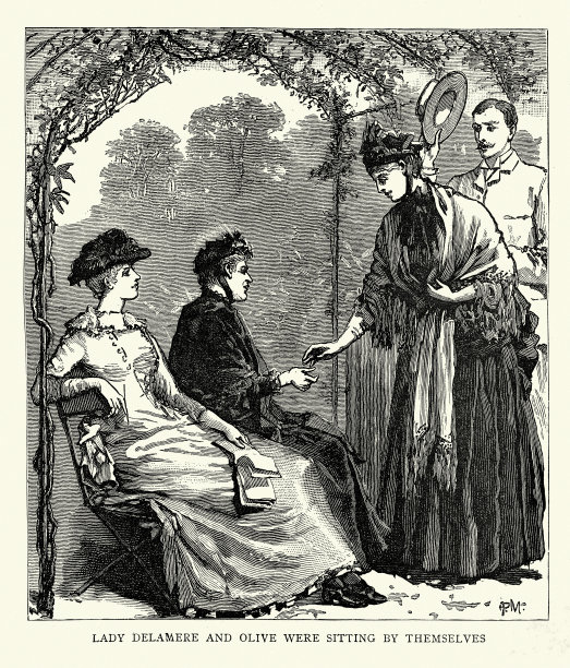 19世纪，在瑞士阿尔卑斯山的恩加丁，英国游客德拉米尔夫人和奥利弗独自坐着图片下载