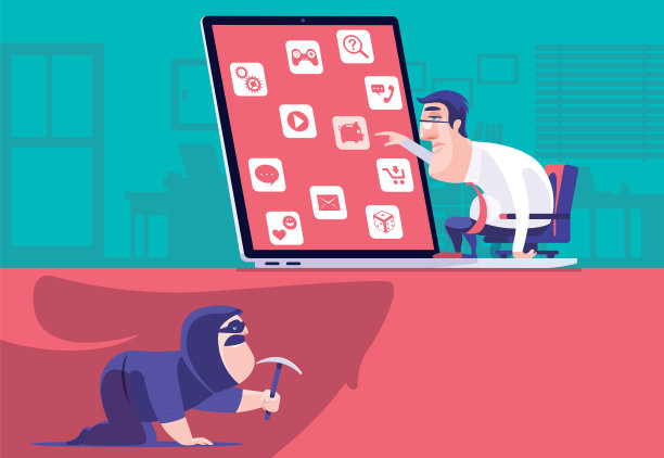 骗子挖隧道，白人商人用电脑图片下载