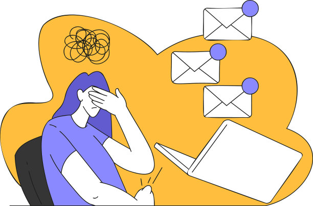 年轻沮丧的女人用笔记本电脑多任务处理图片下载