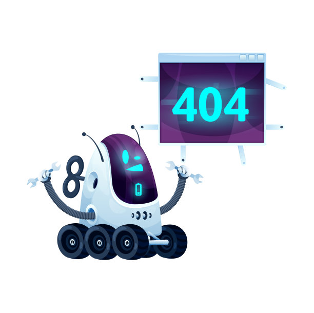 404页面，卡通屏幕和未来机器人图片下载