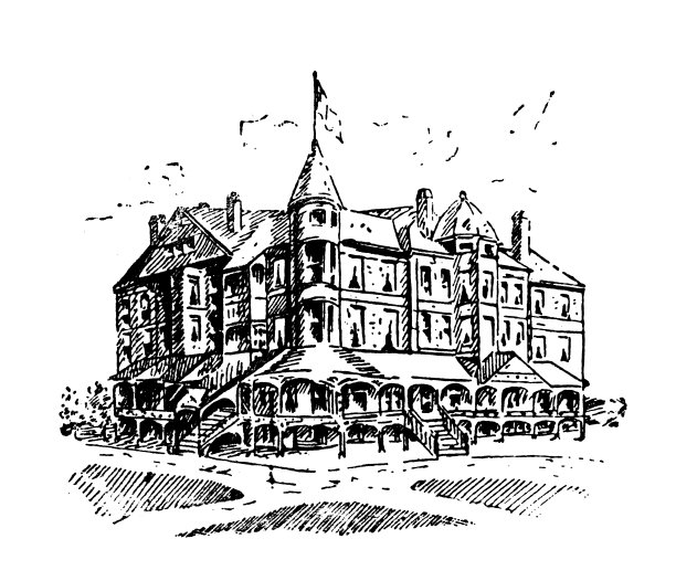 古董插图美国，得克萨斯州的地标和公司:橡树崖酒店图片下载