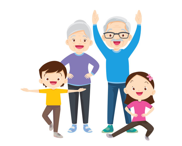 快乐的家庭体育活动，妈妈，爸爸和孩子图片下载