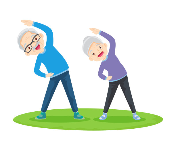 老夫妇积极练习瑜伽图片下载