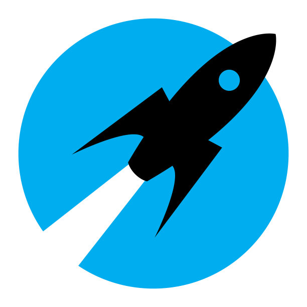 蓝圈火箭图标图片下载