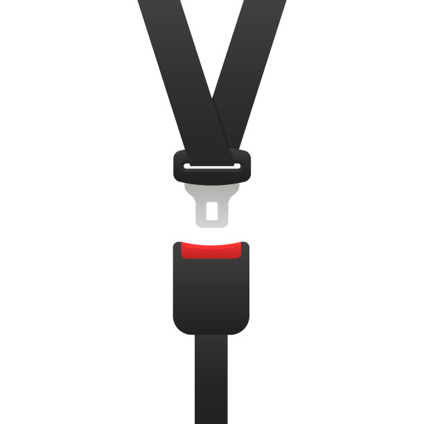 安全带用于汽车。安全带安全扣图标已隔离。安全带系好意外保险。矢量图图片下载