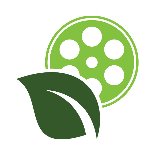 叶膜卷矢量标志设计图标矢量。图片下载