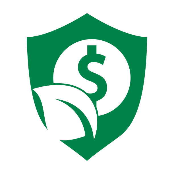 硬币和叶子的标志组合。金钱和生态符号或图标。图片下载