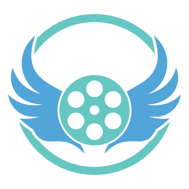 翼电影标志模板设计矢量图标说明。图片下载