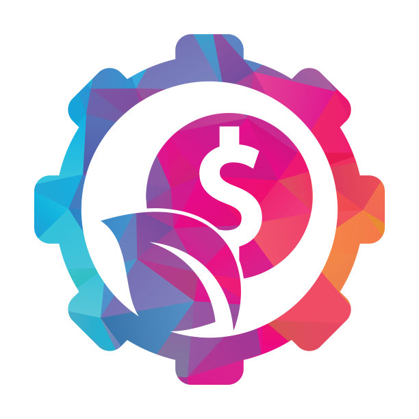 叶硬币齿轮形状的概念矢量标志图标。图片下载