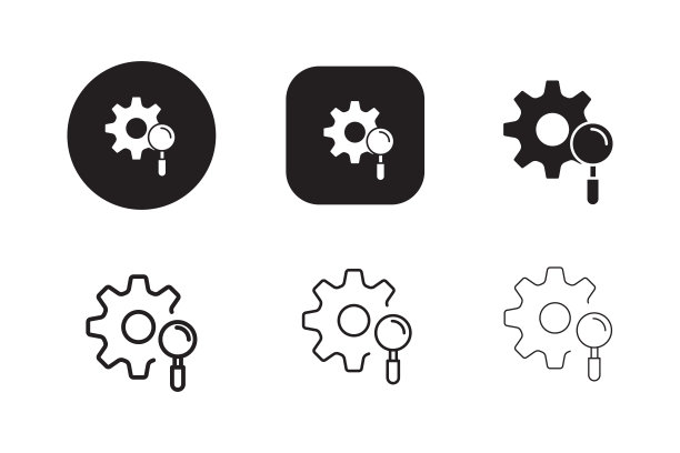 齿轮搜索图标图片下载