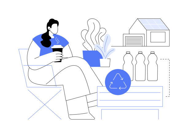 可持续草坪家具抽象概念矢量插图。图片下载