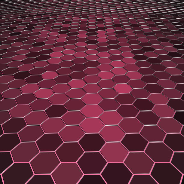 高角度观赏紫色六角形蜂窝瓷砖图案图片下载