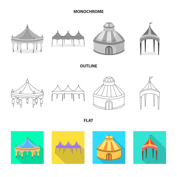 孤立物体屋顶和折叠图标图片下载
