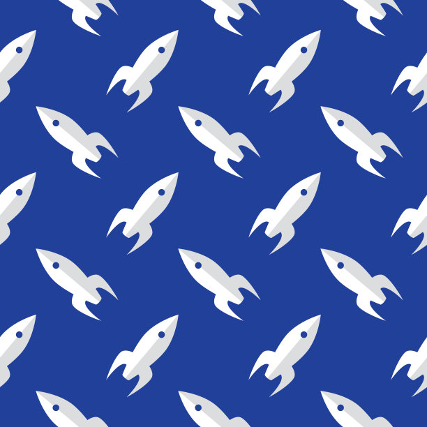 纸火箭无缝图案图片下载