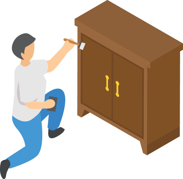 橱柜制造商等长概念，厨房和衣柜矢量图标设计，制作职业符号，爱好和艺术作品标志，创意人士股票插图图片下载