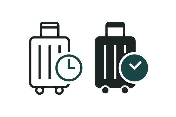 行李时间图标。说明向量图片下载