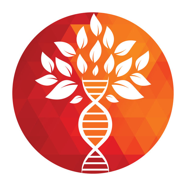 Dna树矢量标志设计。DNA基因图标。图片下载