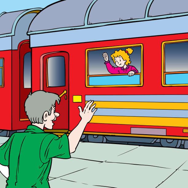 火车上快乐的小女孩图片下载
