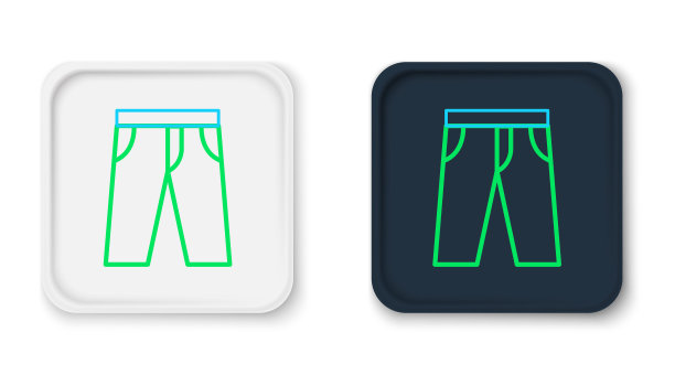 线裤图标孤立的白色背景。裤子的迹象。色彩缤纷的轮廓概念。向量图片下载