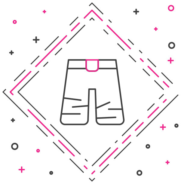 线宽裤图标隔离在白色背景。裤子的迹象。色彩缤纷的轮廓概念。向量图片下载