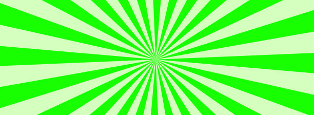 荧光绿色横幅与射线，复古的日光线背景，光，径向太阳射线图片下载