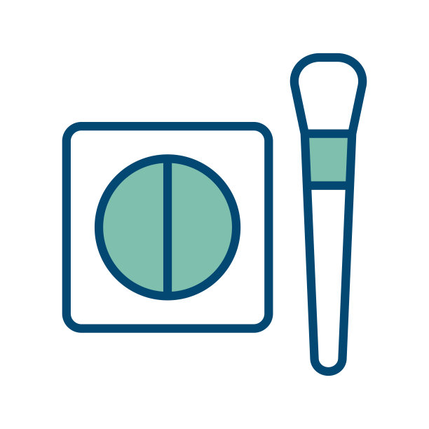 在白色背景上的图标矢量设计模板腮红图片下载