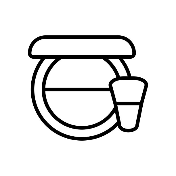 在白色背景上的图标矢量设计模板腮红图片下载