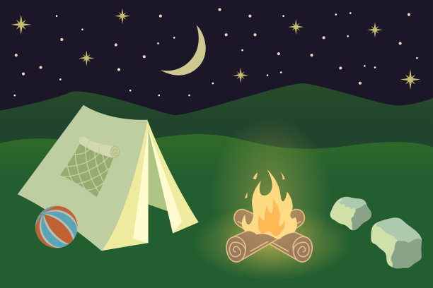 帐篷野营插图图片下载