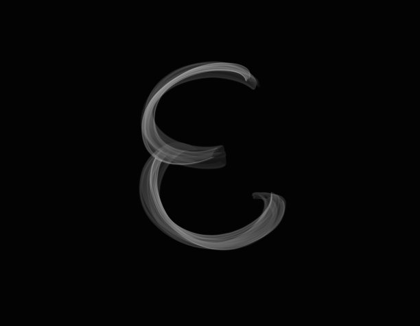 现实的烟雾形状与epsilon字母蔓延在黑暗的背景图片下载