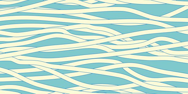 拉面图案背景。面食的质地意大利面几何。抽象的拉面装饰。平面矢量插图。波浪纹理背景图片下载