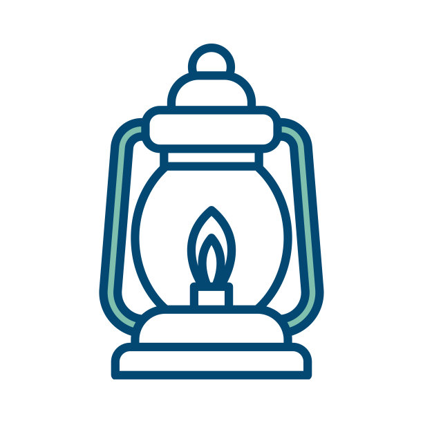 油灯图标矢量设计模板在白色背景图片下载