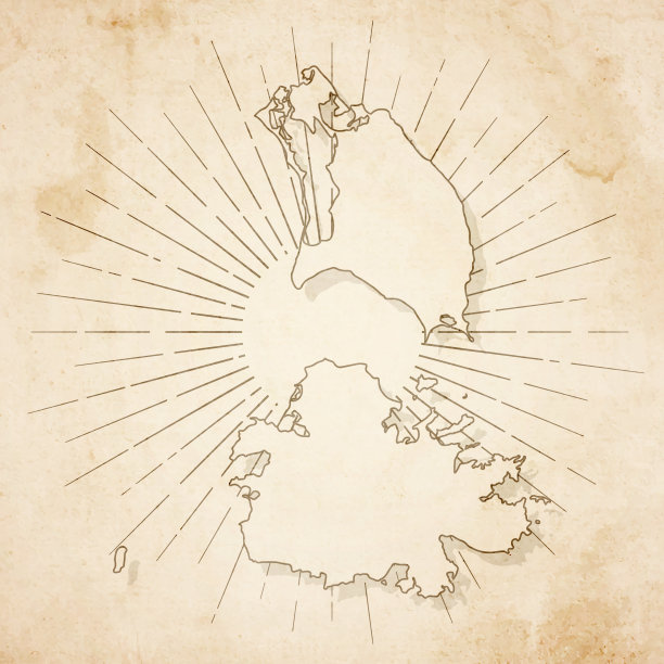 安提瓜和巴布达地图复古风格-旧纹理纸图片下载