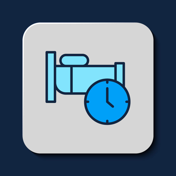 填充轮廓时间睡眠图标隔离在蓝色背景。沉睡的鼾声大作。健康的生活方式。向量图片下载