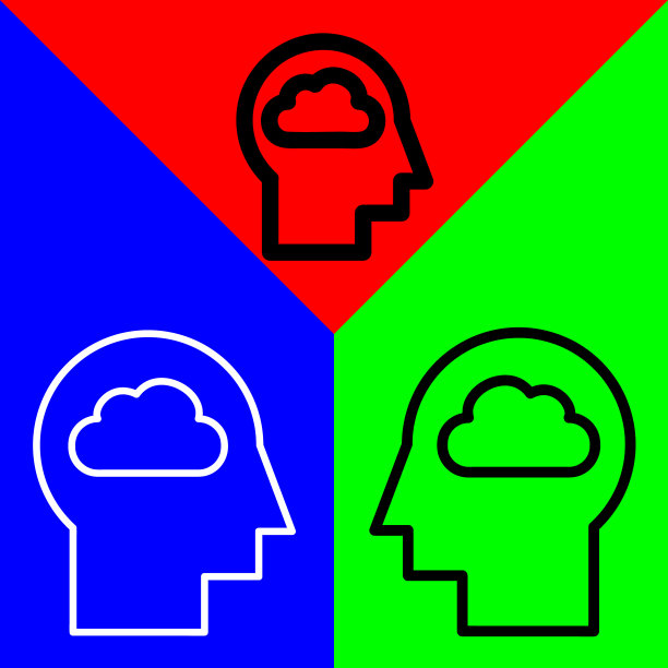 云图标中的人头。人的头和云矢量图标从人工智能收集。轮廓风格的人的头与云图标。图片下载