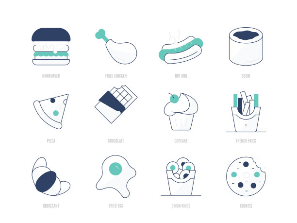 快餐图标套装图片下载