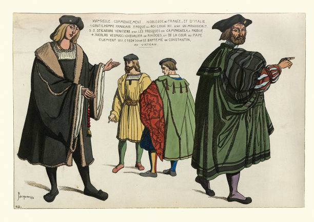 16世纪法国和意大利中世纪男人的时尚图片下载