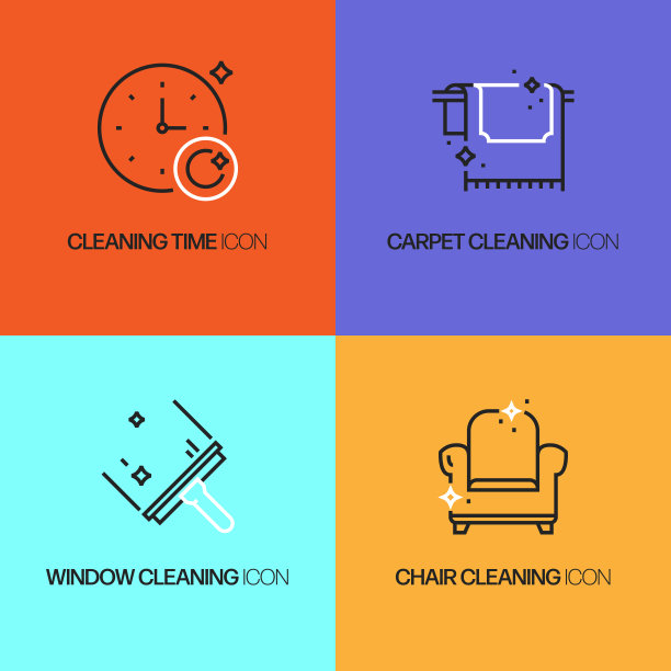 清洗相关的线条图标。向量符号说明。图片下载