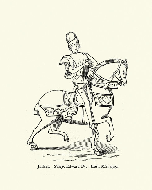 男人穿着夹克，骑马，15世纪，中世纪的时尚图片下载