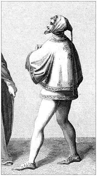 古董雕刻插图，文明:意大利，14世纪图片下载