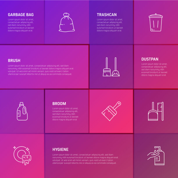 清洁相关流程信息图模板。过程时间图。使用线性图标的工作流布局图片下载