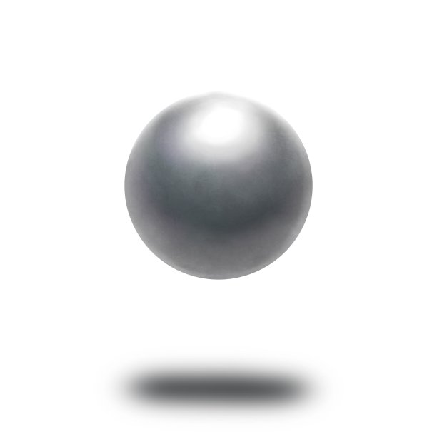 一个金属球漂浮在空中，背景是白色的银色图片下载