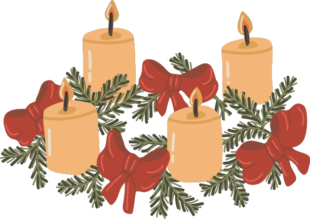 孤立的元素降临花环或降临图片下载