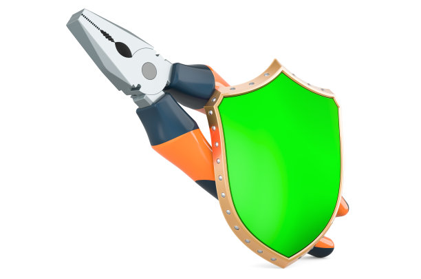 带盾的钳子，3D渲染图片下载