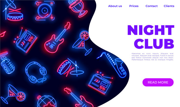 霓虹灯夜总会落地舞音乐卡拉ok吧图片下载