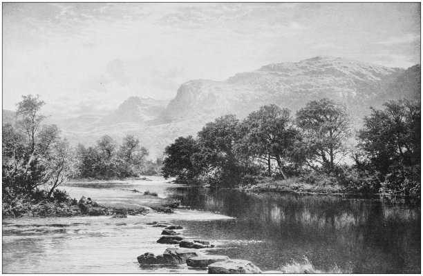 古董绘画照片:风景图片下载