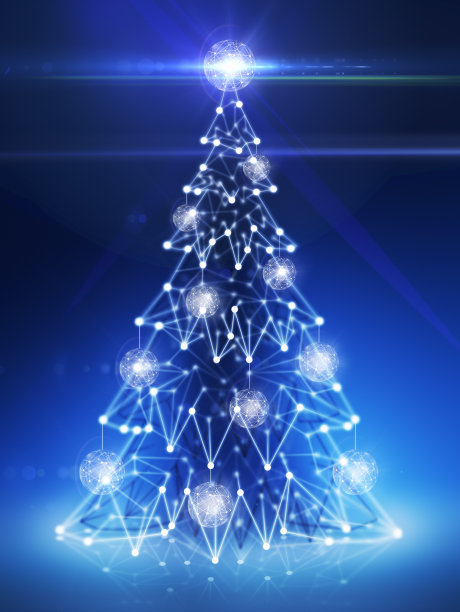 数码科技圣诞树图片下载